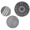 Contemporary Round Geometric Abstract 3-Piece Wall Decor Set - Dark Grey
